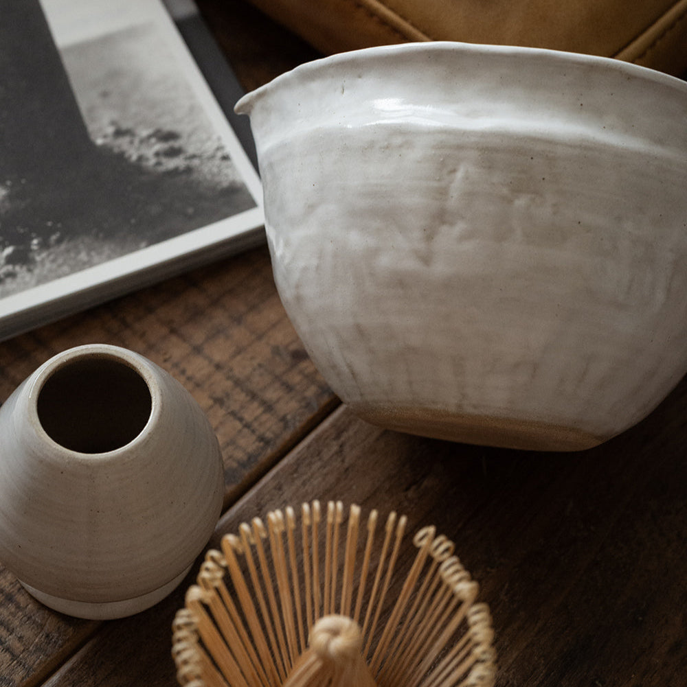 抹茶茶器セット(泡立て器、茶杓、茶碗付き)