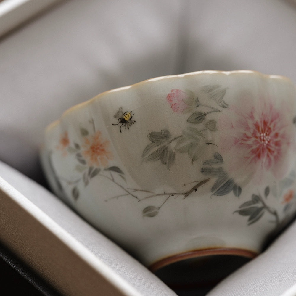スカイブルー 瑠璃陶器 ティーカップ