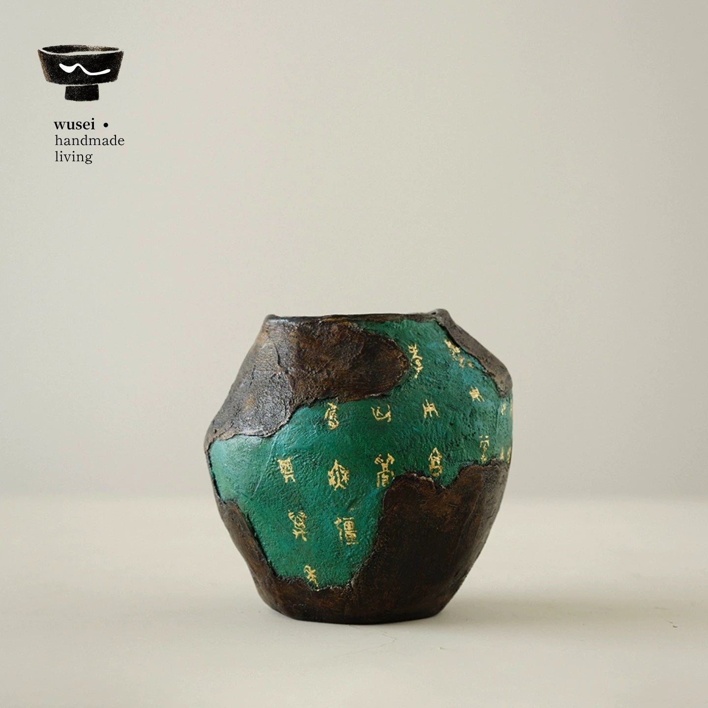 Handmade Black Lacquer Tea Waste Bowl with Seal Script