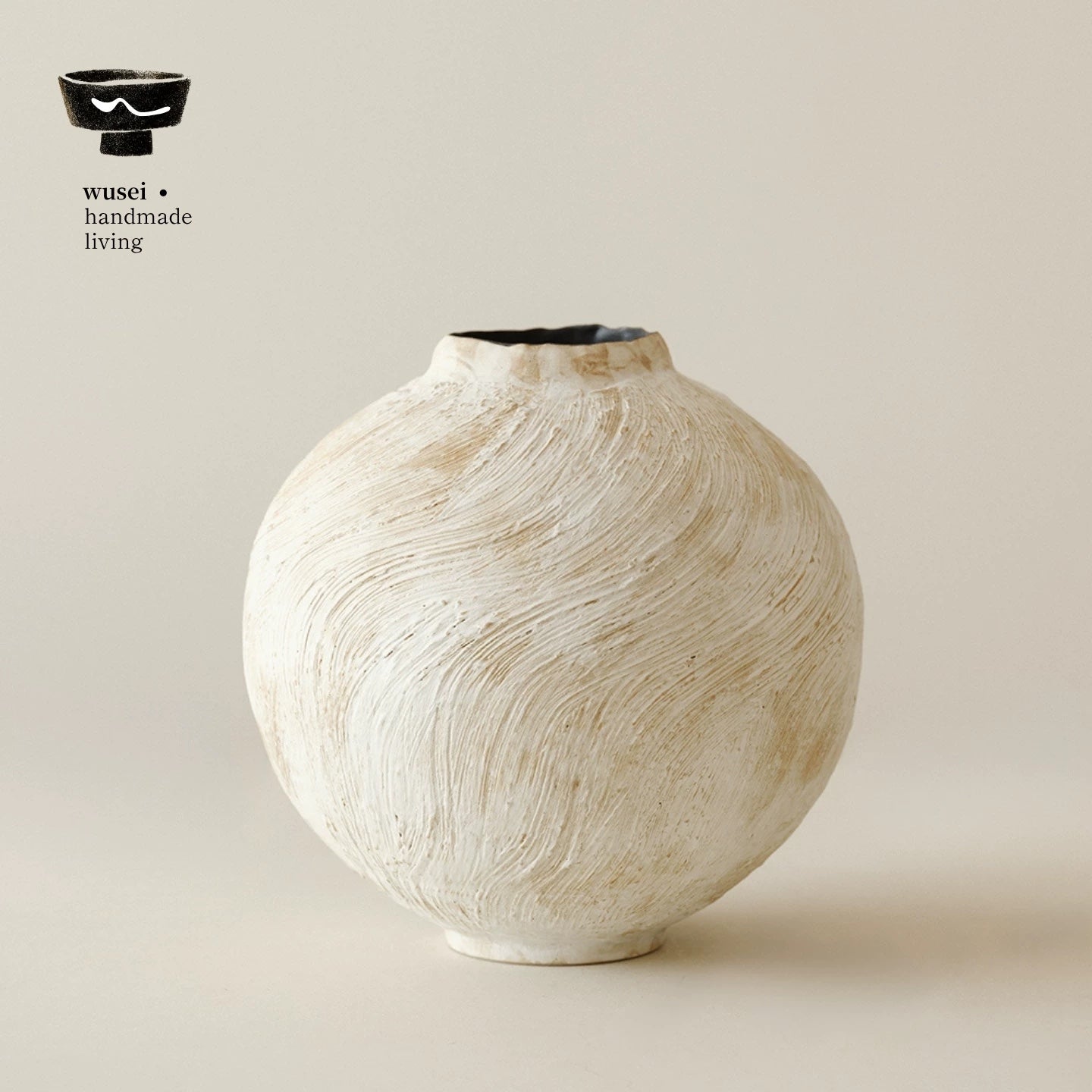 Wabi-Sabi Brushed Ceramic Vase, Handmade, Two Sizes