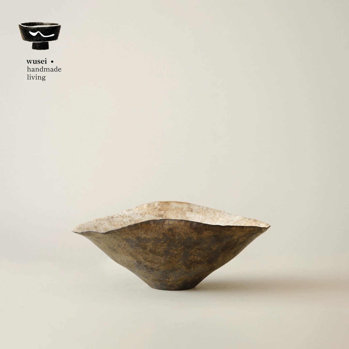 Ceramic Lotus Leaf Planter with Wabi-Sabi Textured Finish