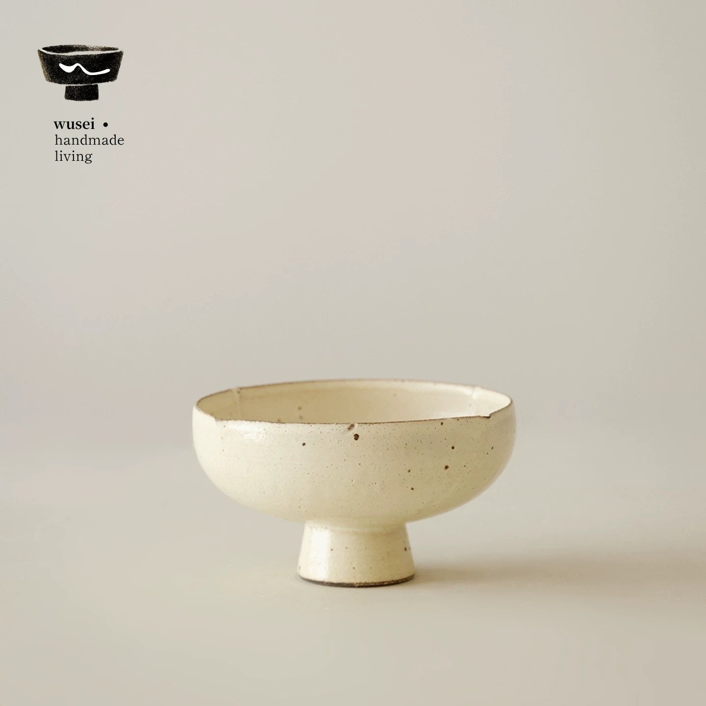 Handmade Stoneware Pedestal Plate with Wabi-Sabi Glaze