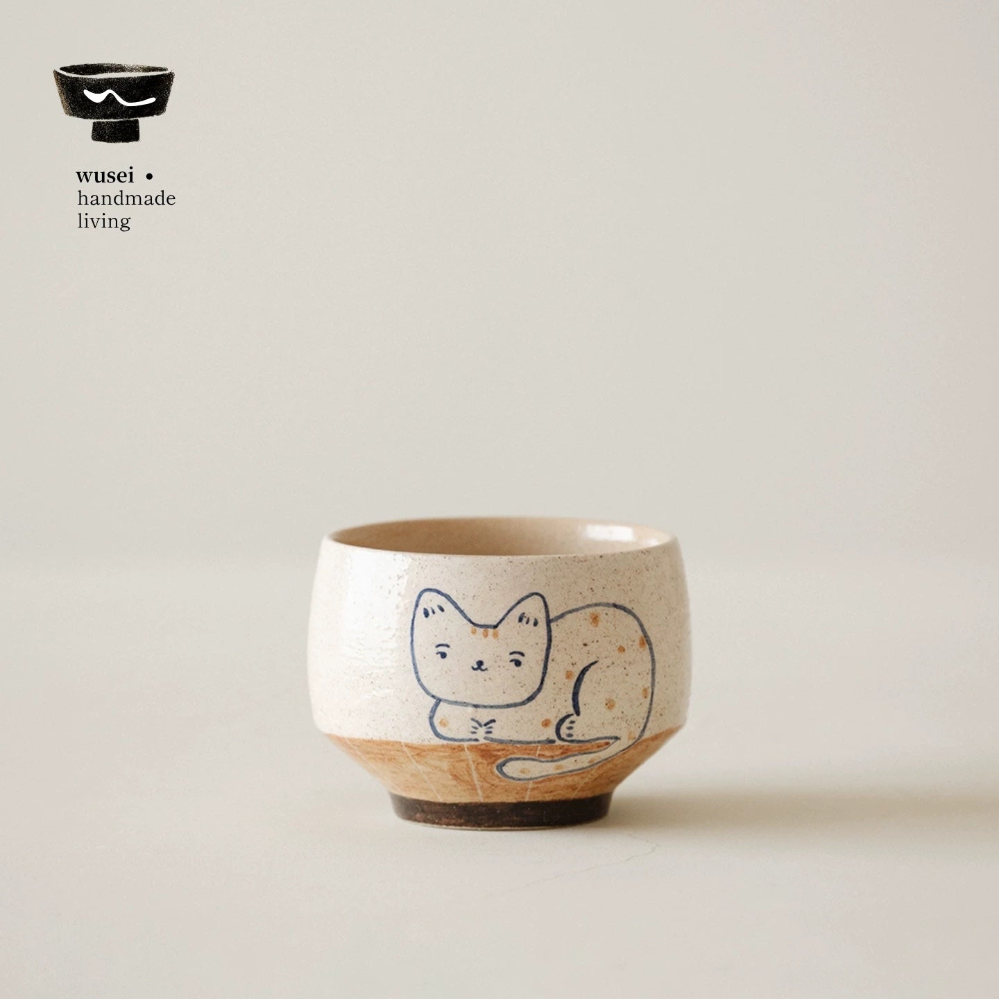 Hand-Painted Cat Mug - Whimsical Ceramic Breakfast Cup