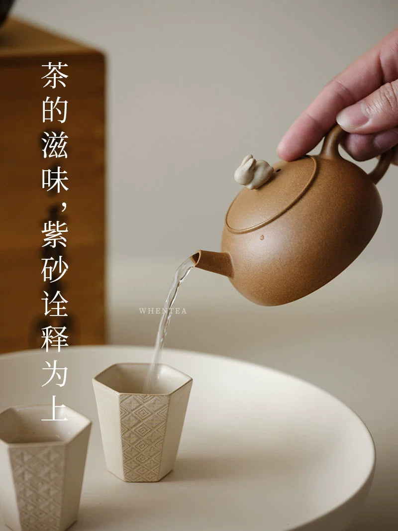 黄金段埔兎紫砂ティーポット