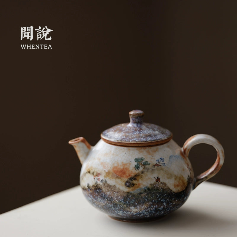 Fire-Burnt Clouds Design Tea Pot