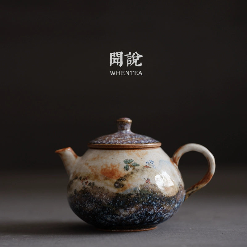 Fire-Burnt Clouds Design Tea Pot