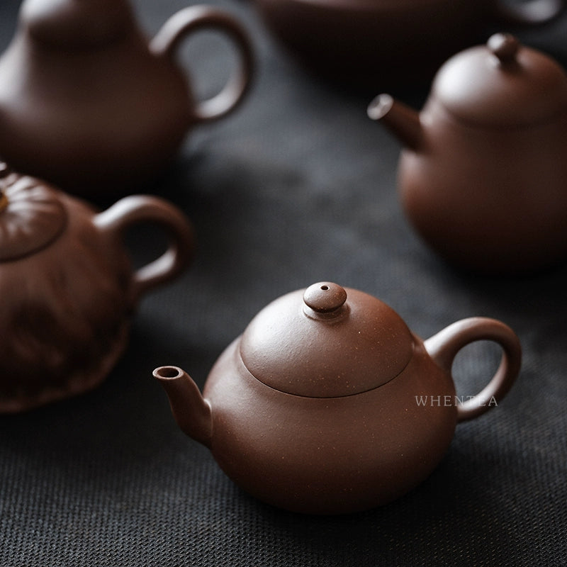 Théière Zi Sha en argile violette ancienne en forme de poire