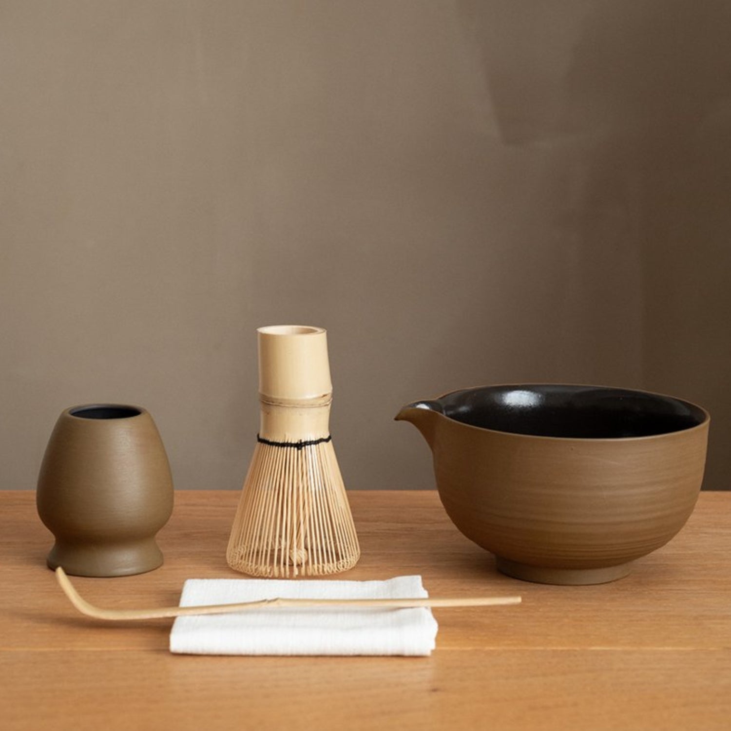 Shimmer Matcha Whisk Set(Matte Oak Brown)