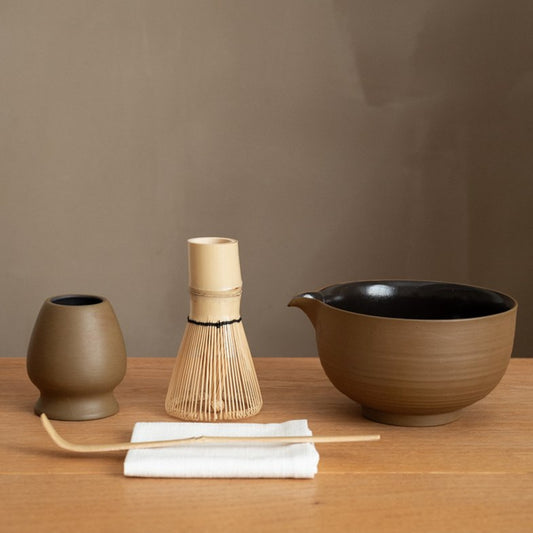 Shimmer Matcha Whisk Set(Matte Oak Brown)
