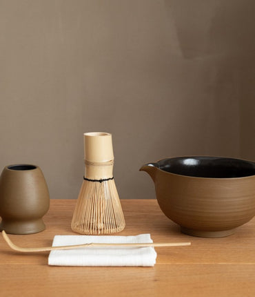 Shimmer Matcha Whisk Set(Matte Oak Brown)
