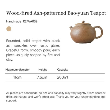 Wood-fired Ash-patterned Bao-yuan Teapot