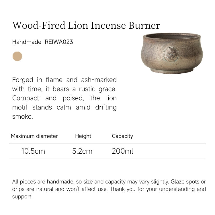 Wood-Fired Lion Incense Burner