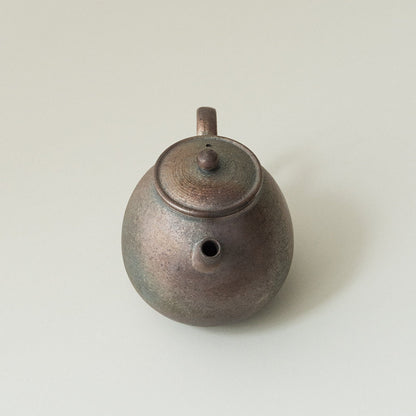Wood-Fired Teapot in Gold & Silver Glaze