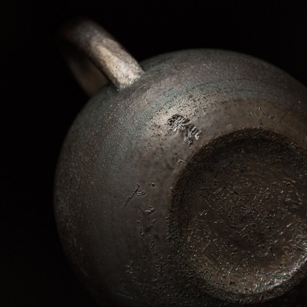 Wood-Fired Teapot in Gold & Silver Glaze