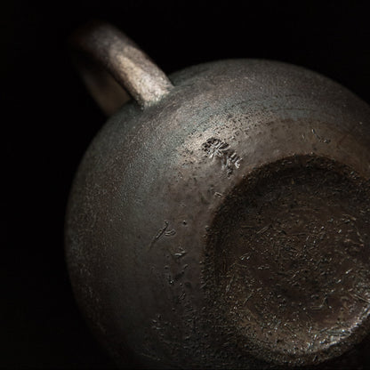 Wood-Fired Teapot in Gold & Silver Glaze