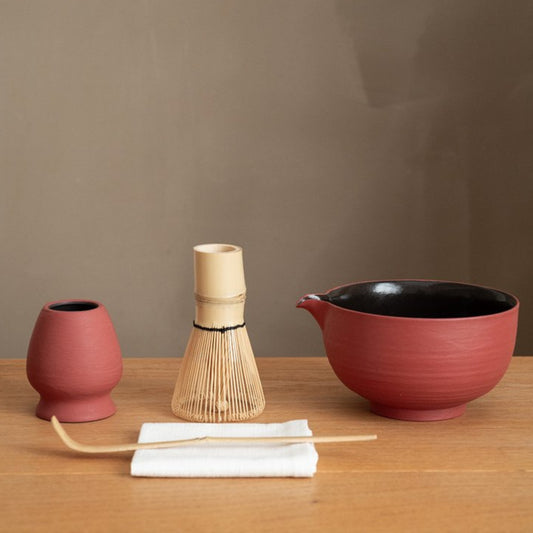Shimmer Matcha Whisk Set(Coral Red)