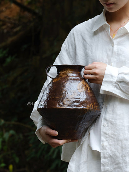 侘び寂びの日本の陶器瓶