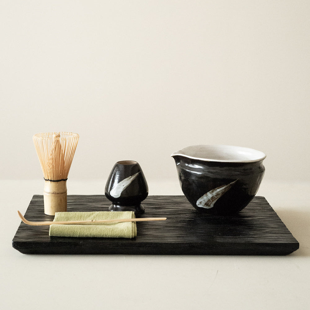 抹茶茶器セット（泡立て器、茶杓、茶碗付き）