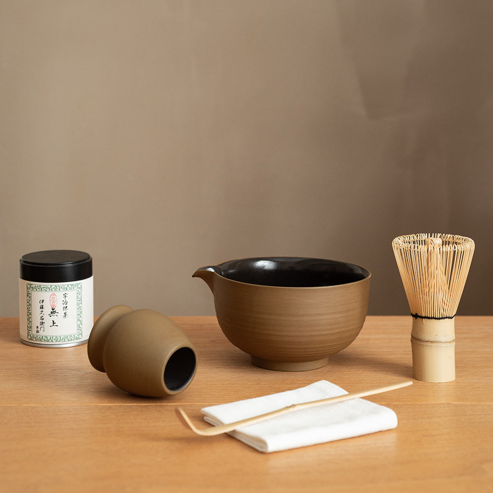 Shimmer Matcha Whisk Set(Matte Oak Brown)