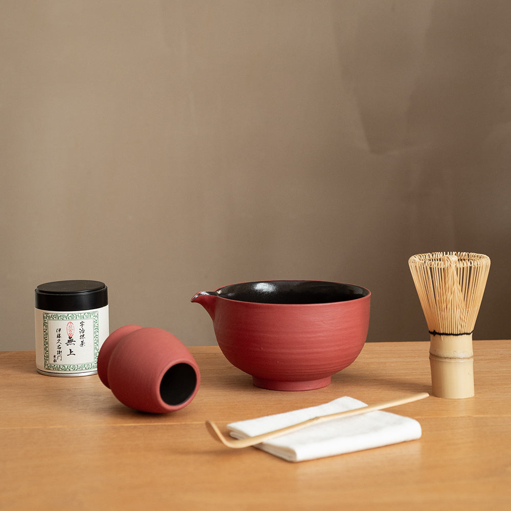 Shimmer Matcha Whisk Set(Coral Red)