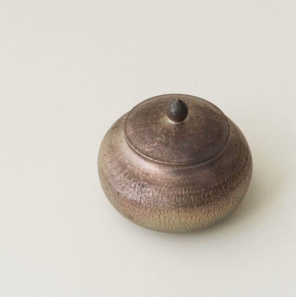 薪焼きひび割れ茶筒