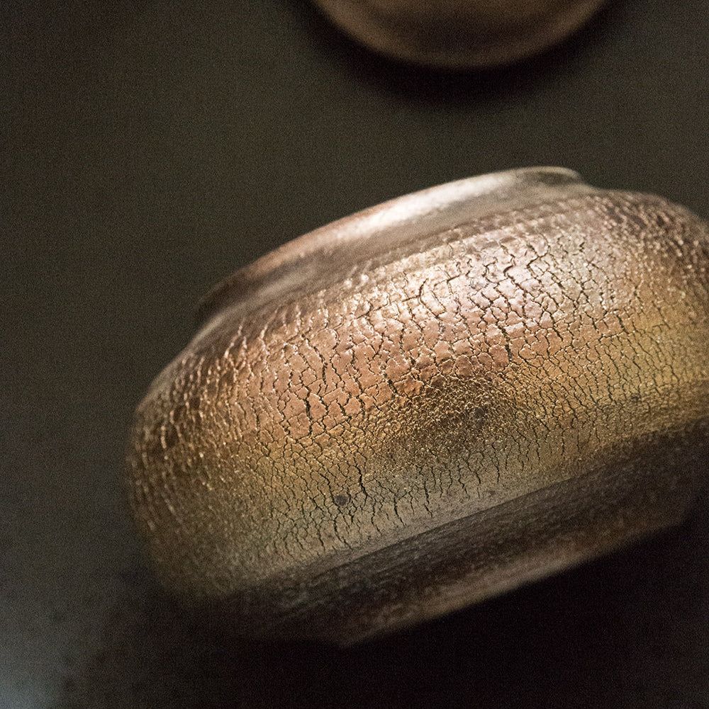 薪焼きひび割れ茶筒