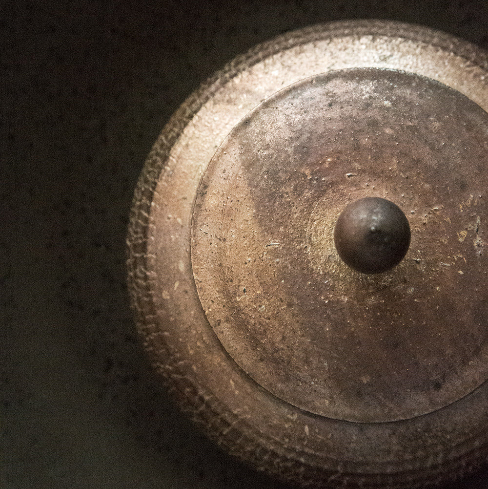 薪焼きひび割れ茶筒