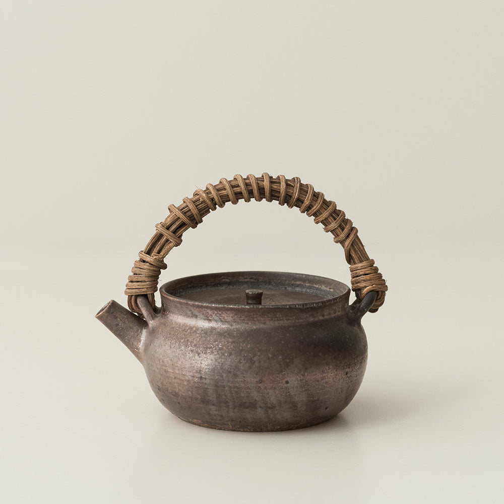 Wood-Fired Rattan-Handled Teapot