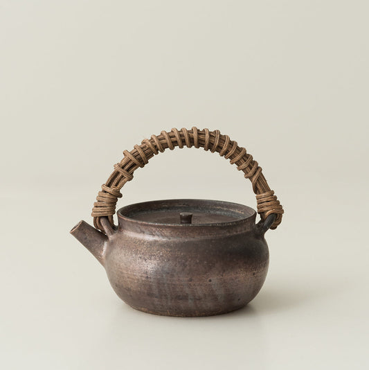 Wood-Fired Rattan-Handled Teapot
