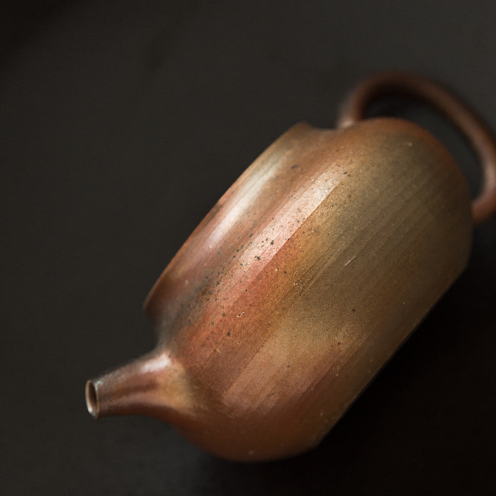 Wood-Fired Teapot in Gold & Silver Glaze