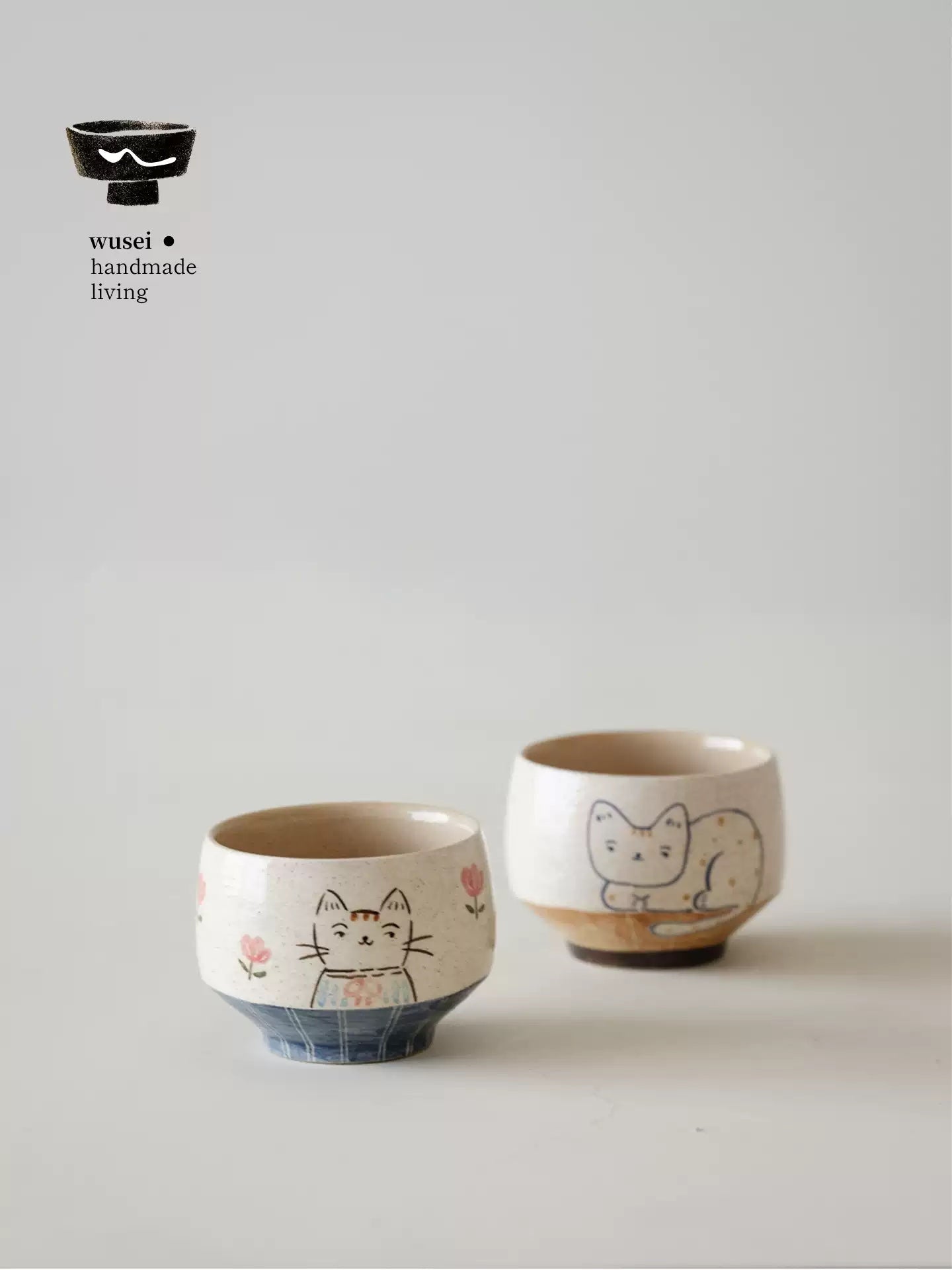 Hand-Painted Cat Mug - Whimsical Ceramic Breakfast Cup