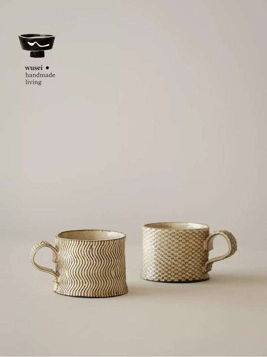 Handmade Speckled Ceramic Mug, Wabi-Sabi Textured Coffee Cup