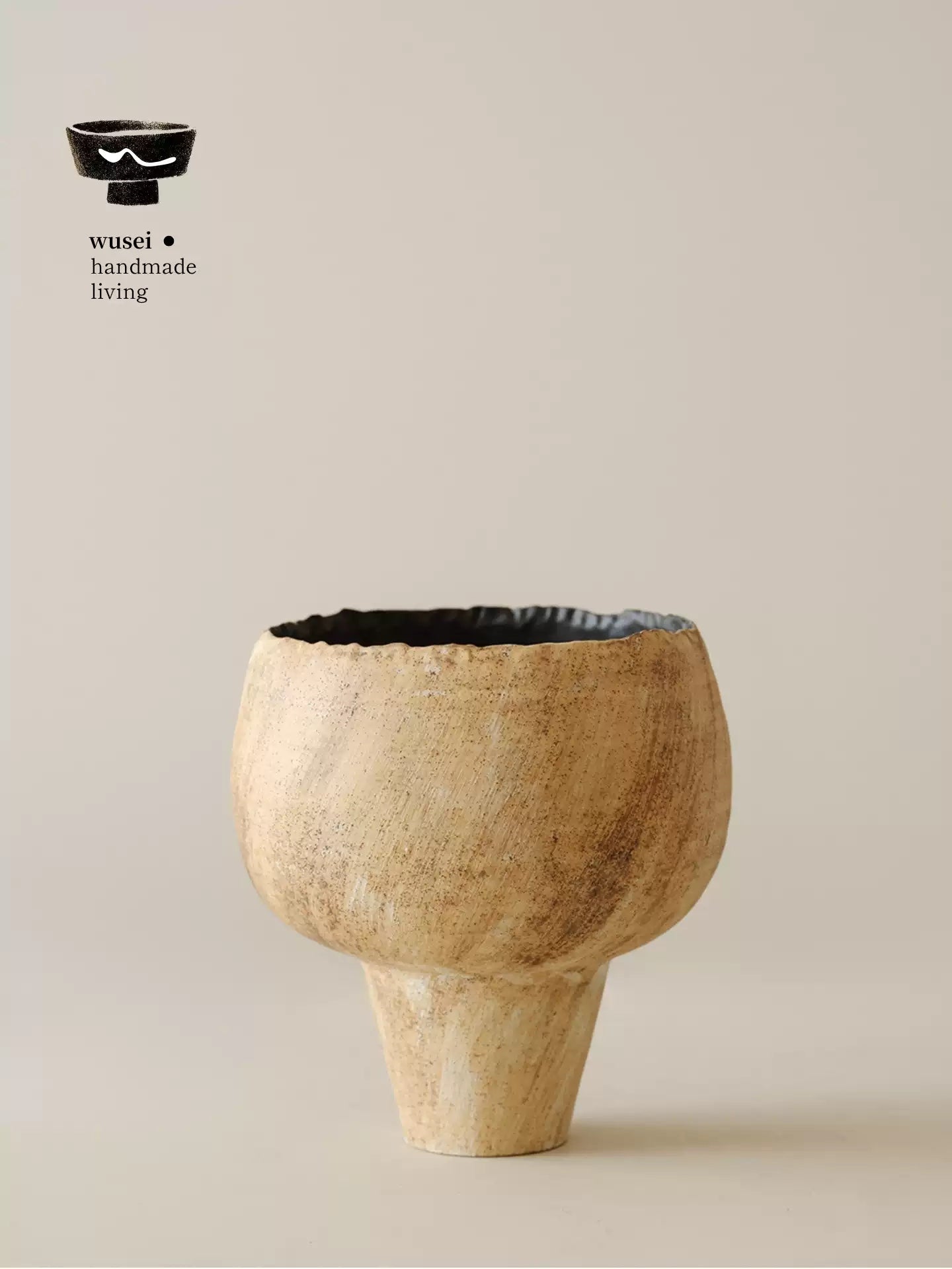 Wabi-Sabi Handmade Ceramic Vase - White Clay Texture