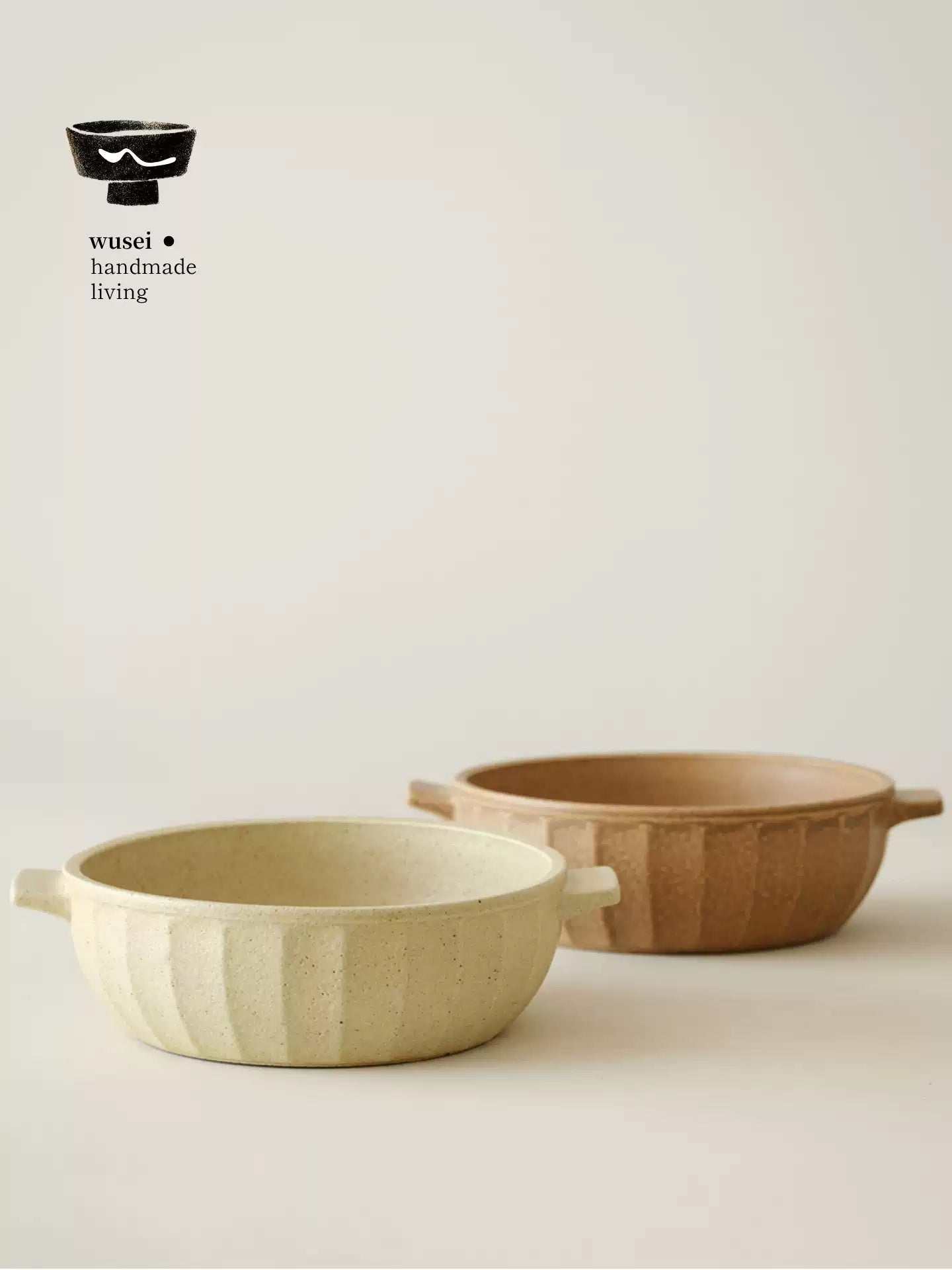 Rustic Stoneware Double-Handled Pumpkin Soup Bowl, 1200ml