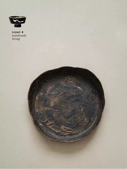 Handmade Lacquer Trays, Antique Brown Textured