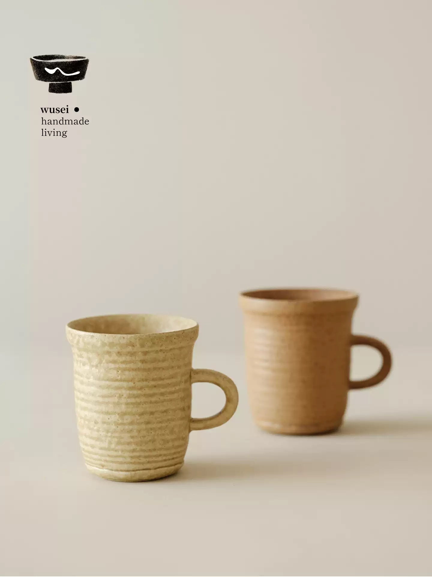 Caramel Oatmeal Stoneware Mug, Reactive Glaze, Handmade Look