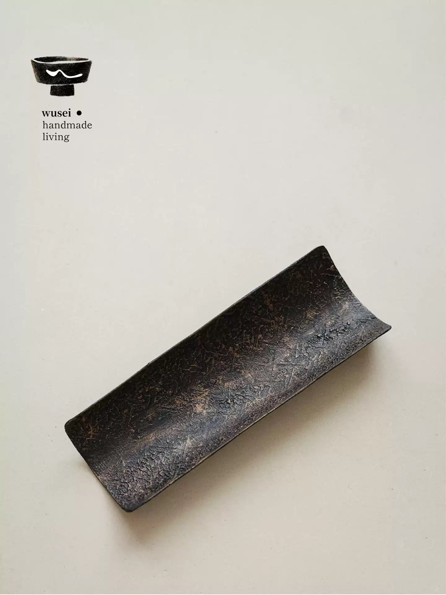 Handmade Lacquered Tea Scoop, Wabi-Sabi Texture