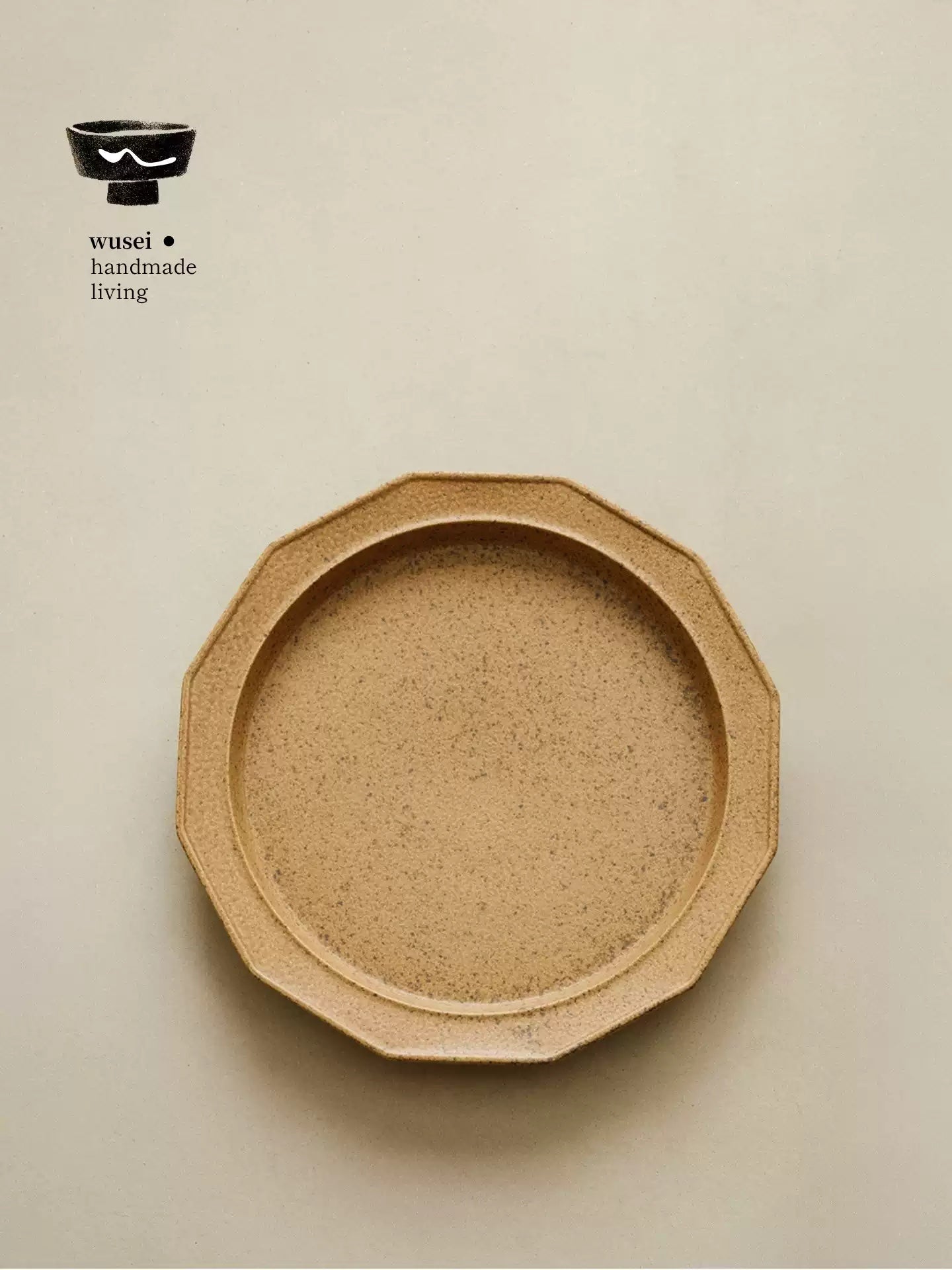 Twelve-Sided Stoneware Plate | Rustic Reactive Glaze