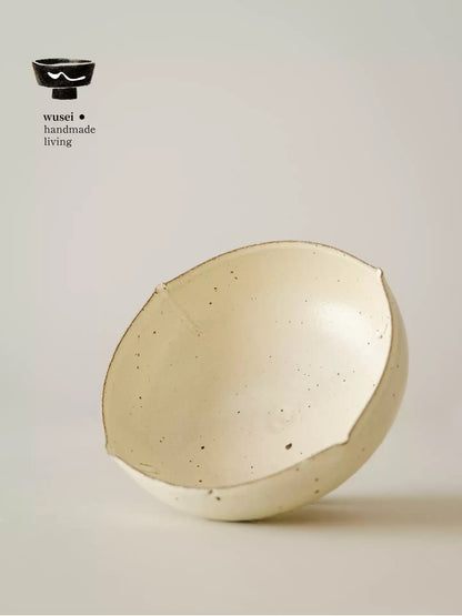 Handmade Stoneware Pedestal Plate with Wabi-Sabi Glaze