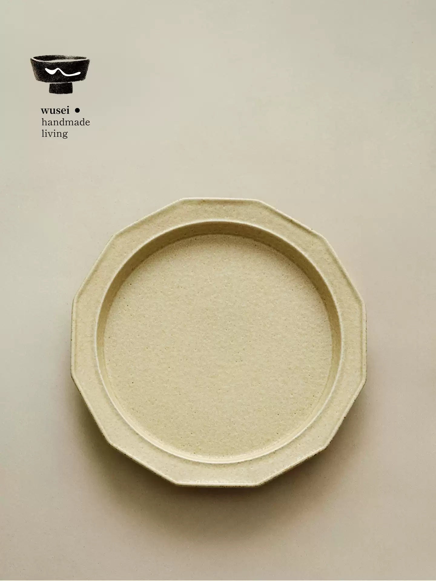 Twelve-Sided Stoneware Plate | Rustic Reactive Glaze