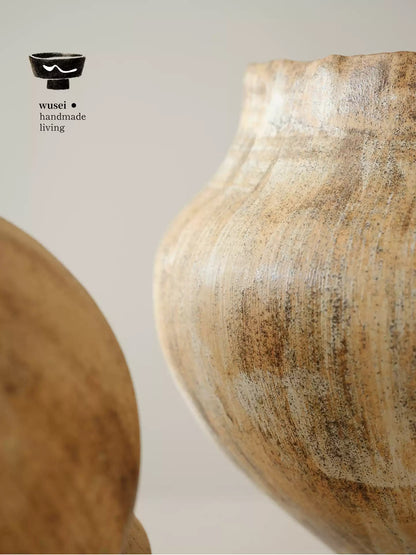 Handmade Wabi-Sabi Slip-Glazed Ceramic Vase