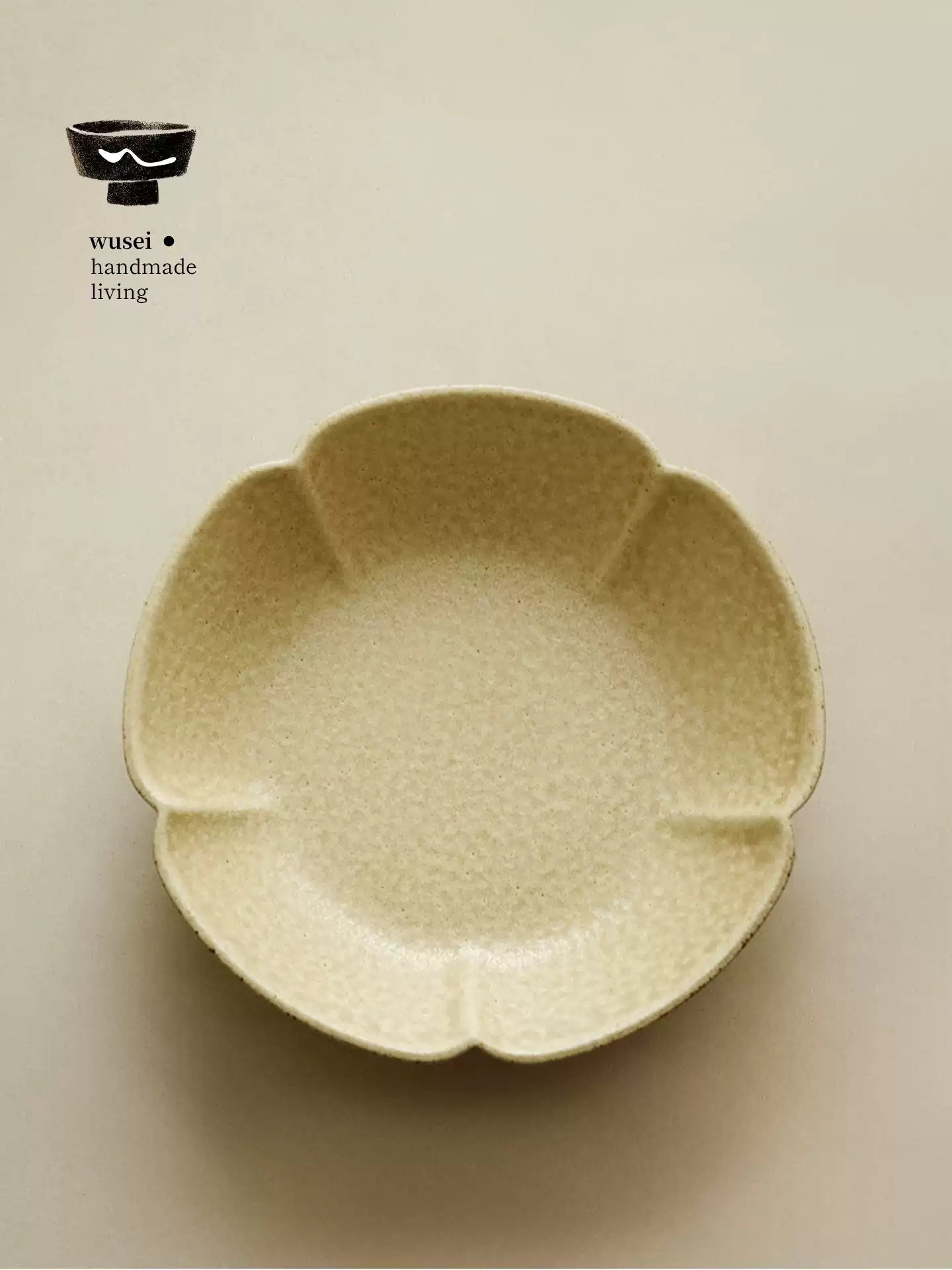 Plum Blossom Reactive-Glaze Snack Plate, Oat & Caramel