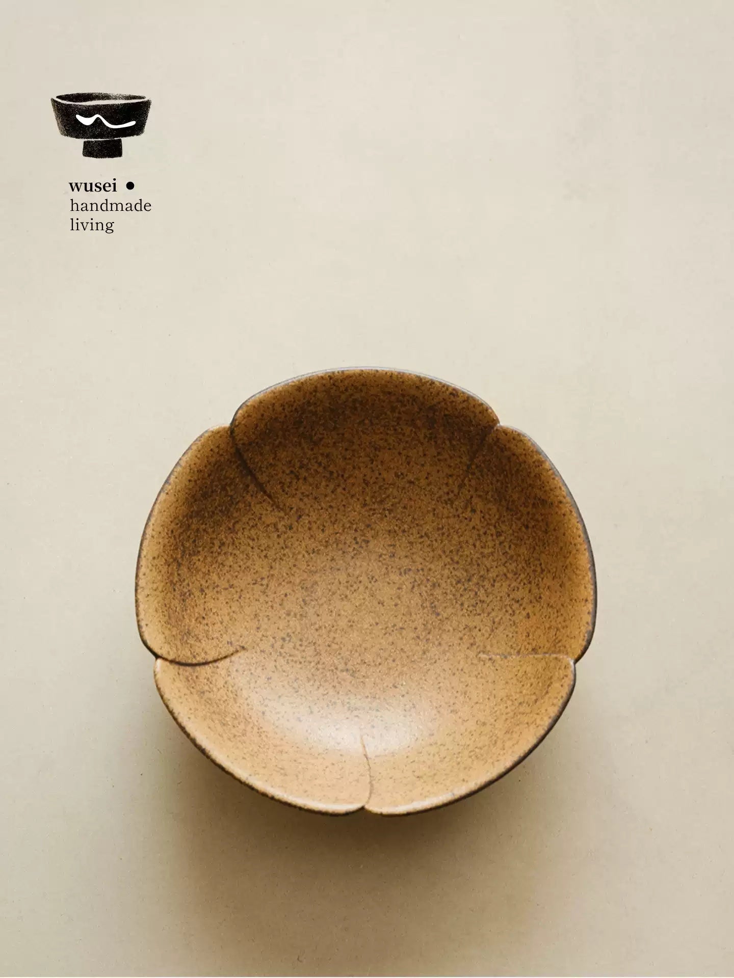 Peach Blossom Ceramic Serving Bowl in Oatmeal Caramel Glaze
