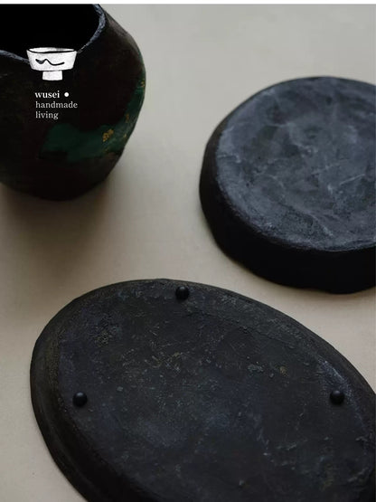 Handmade Lacquer Trays, Antique Brown Textured