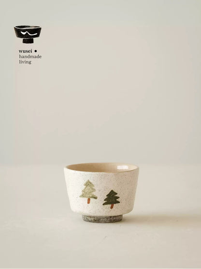 Hand-Painted Ceramic Tea Cup | Forest Floral Design