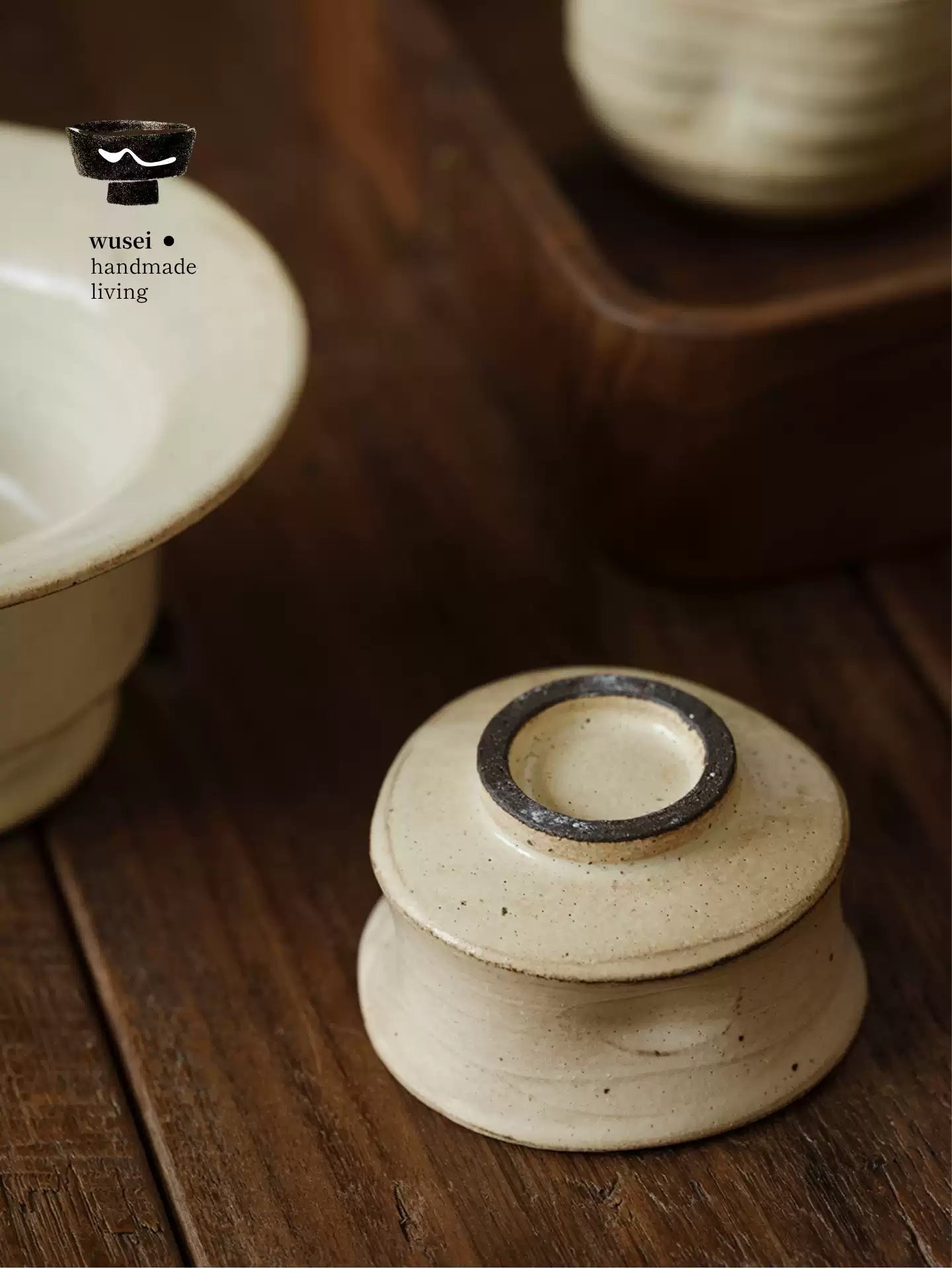 Handmade Hakeme Dimpled Tea Cup - Wabi-Sabi Rustic Pottery