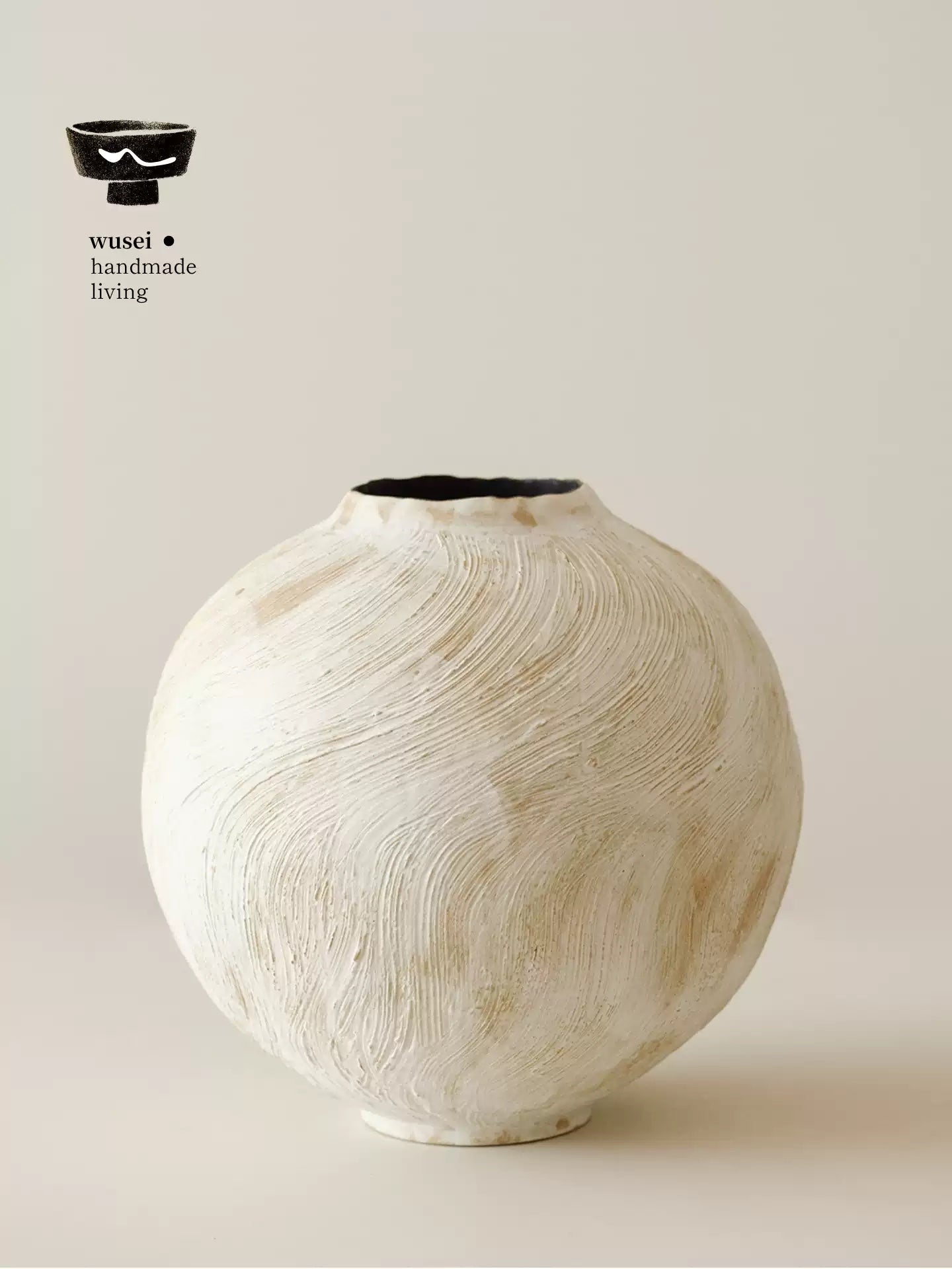 Wabi-Sabi Brushed Ceramic Vase, Handmade, Two Sizes