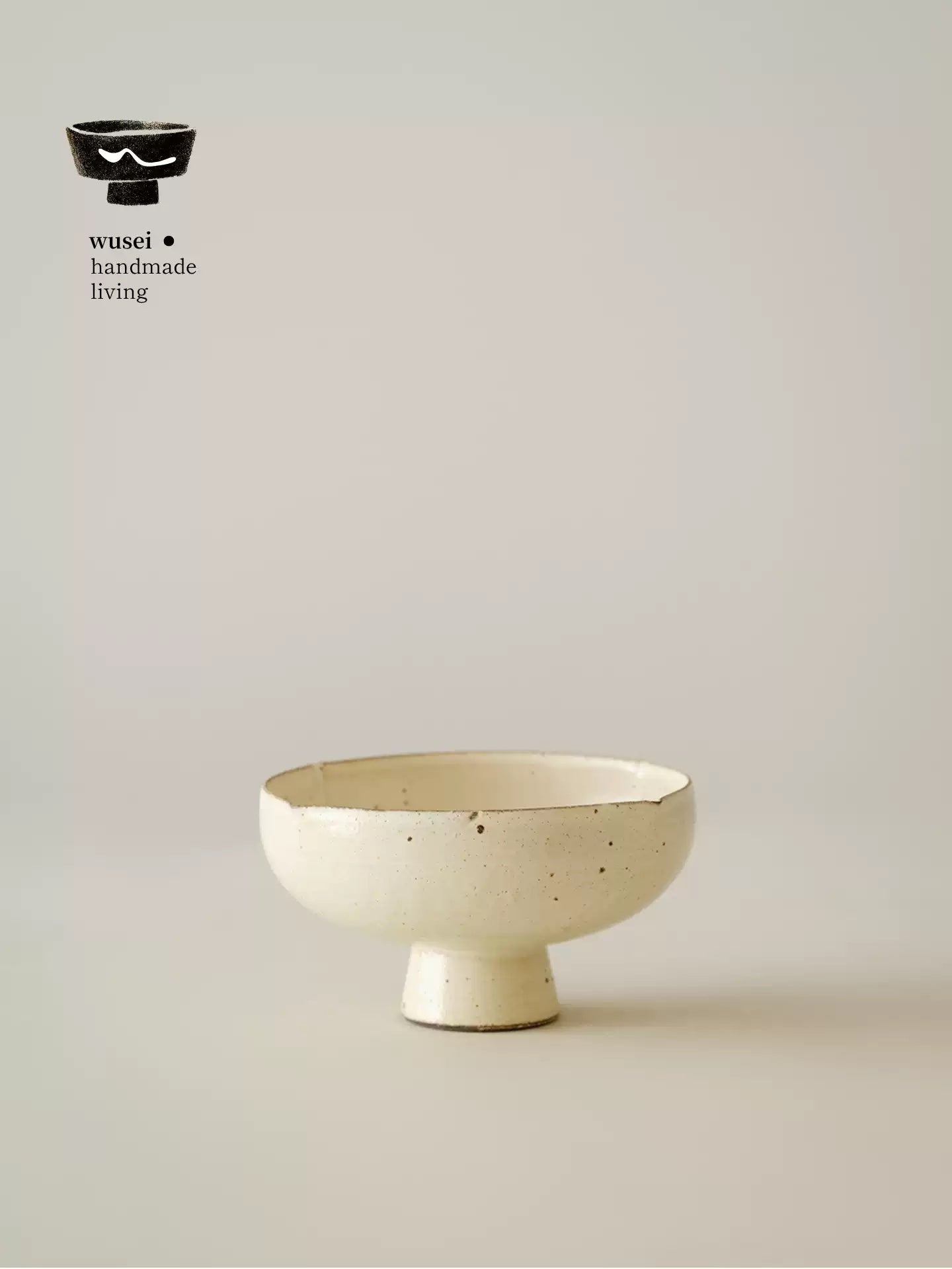Handmade Stoneware Pedestal Plate with Wabi-Sabi Glaze