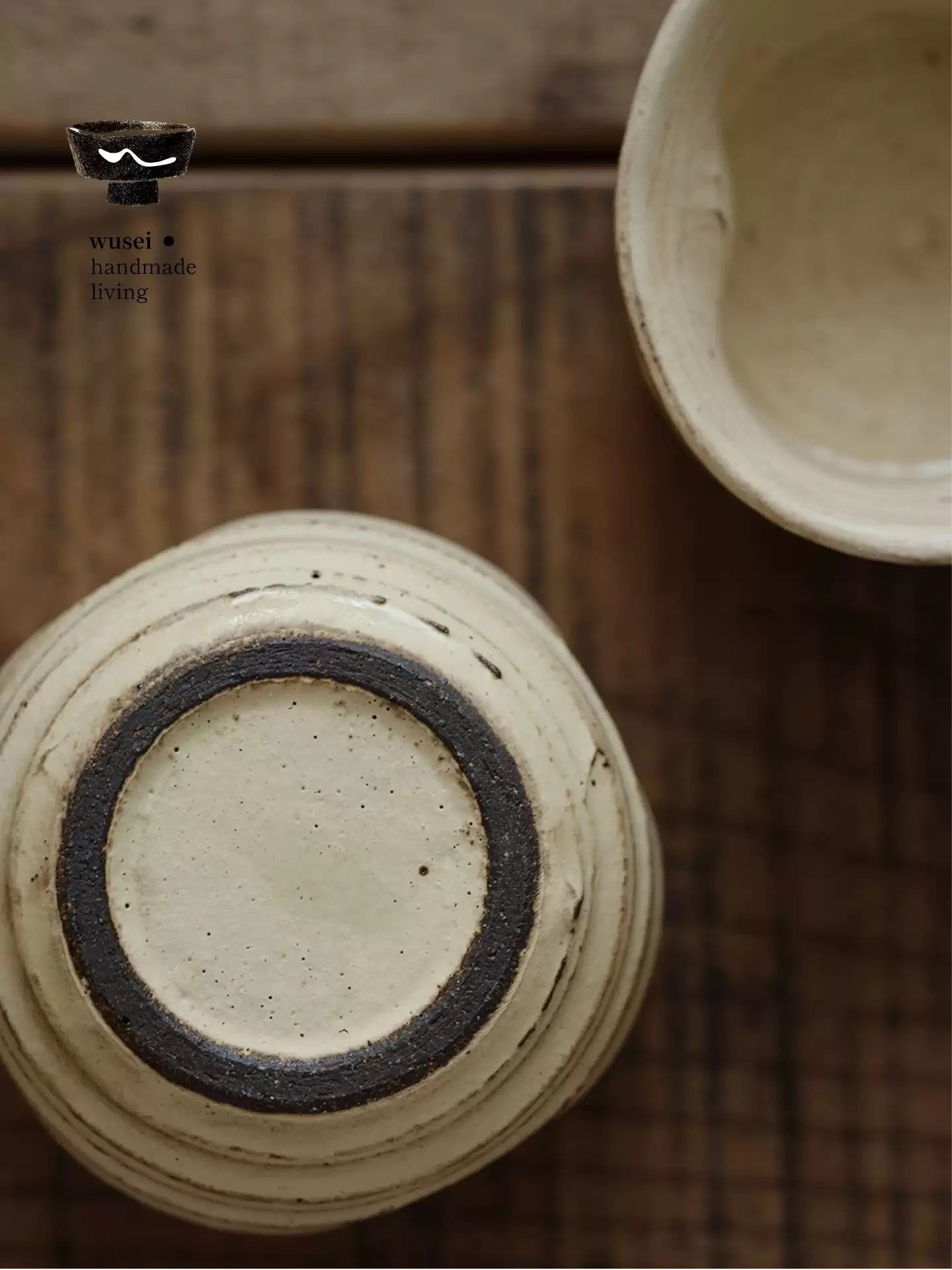 Handmade Hakeme Dimpled Tea Cup - Wabi-Sabi Rustic Pottery