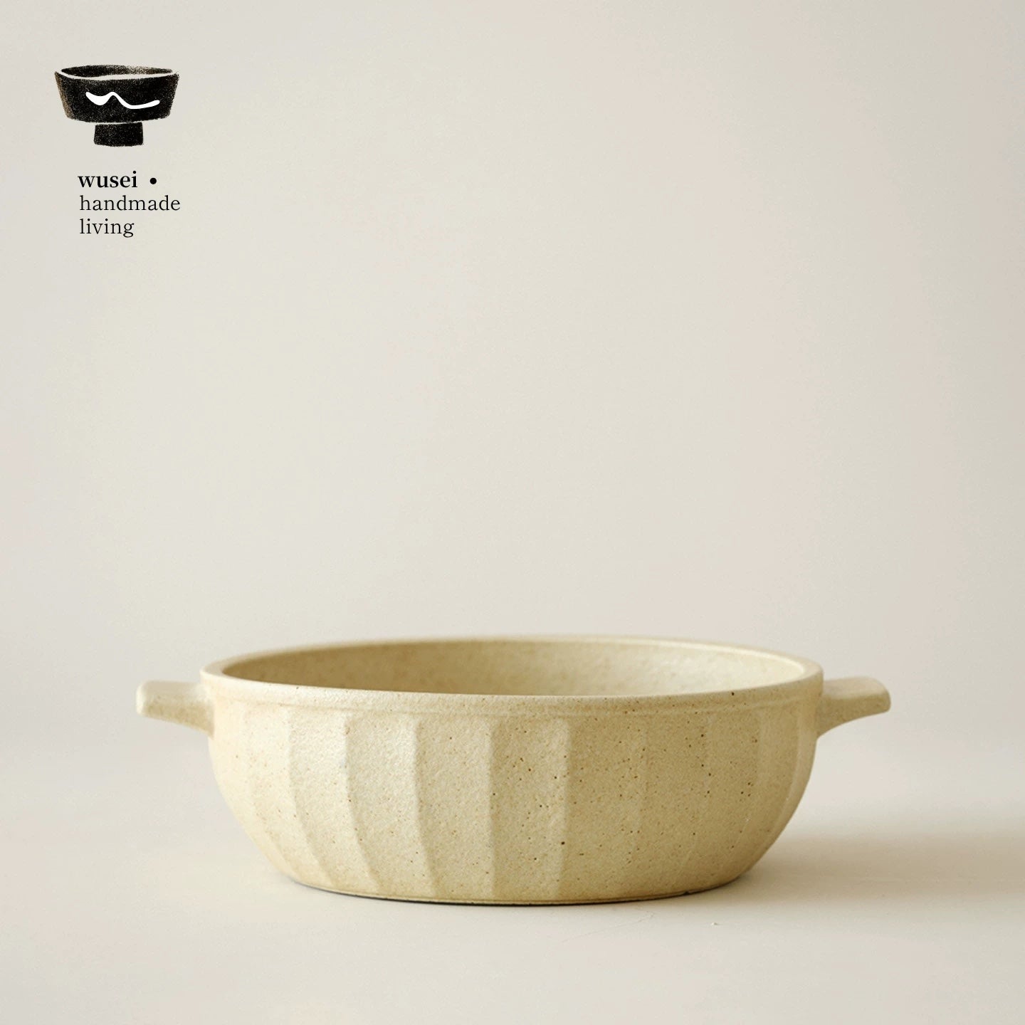 Rustic Stoneware Double-Handled Pumpkin Soup Bowl, 1200ml